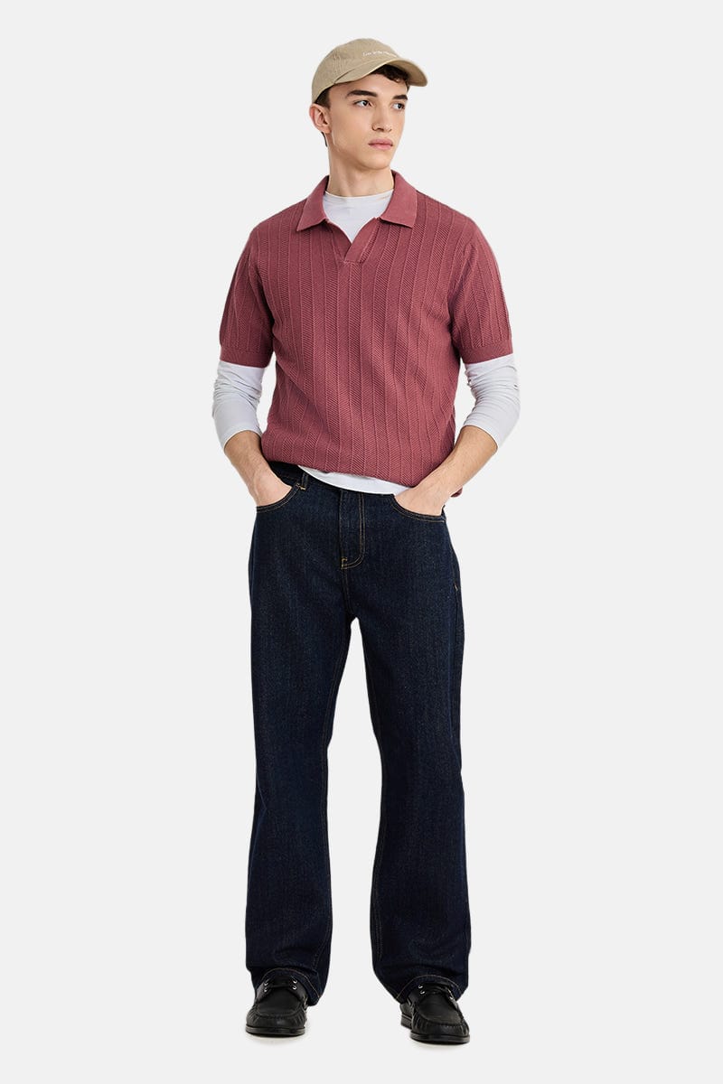 Straight Fit Washed Jeans